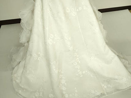 平和屋本店●極上　ウェディングドレス　婚礼　結婚式　披露宴　花嫁　レース　チュール　刺繍　ビーズ　スパンコール　逸品　DZAA12398kh6