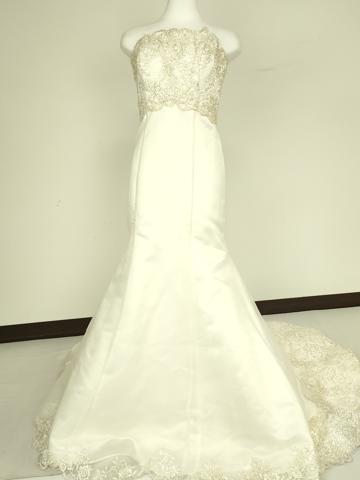 平和屋本店●極上　ウェディングドレス　婚礼　結婚式　披露宴　花嫁　ビーズ　スパンコール　レース　チュール　逸品　DZAA12421kh6