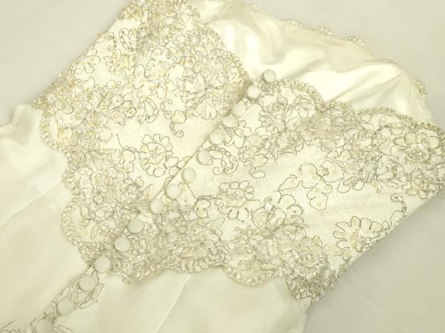 平和屋本店●極上　ウェディングドレス　婚礼　結婚式　披露宴　花嫁　ビーズ　スパンコール　レース　チュール　逸品　DZAA12421kh6