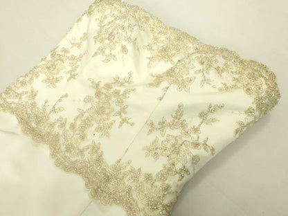 平和屋本店●極上　ウェディングドレス　婚礼　結婚式　披露宴　花嫁　ビーズ　レース　チュール　刺繍　逸品　DZAA12423kh6