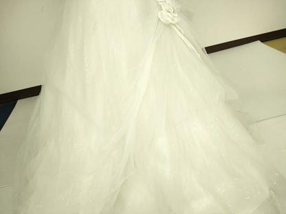 平和屋本店●極上　ウェディングドレス　婚礼　結婚式　披露宴　花嫁　チュール　ストーン　ビーズ　逸品　DZAA12426kh6