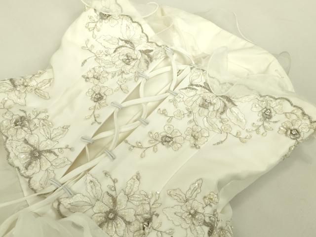 平和屋本店●極上　ウェディングドレス　婚礼　結婚式　披露宴　花嫁　ビーズ　スパンコール　レース　刺繍　チュール　逸品　DZAA12430kh6