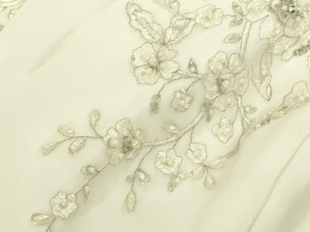 平和屋本店●極上　ウェディングドレス　婚礼　結婚式　披露宴　花嫁　ビーズ　スパンコール　レース　刺繍　チュール　逸品　DZAA12430kh6