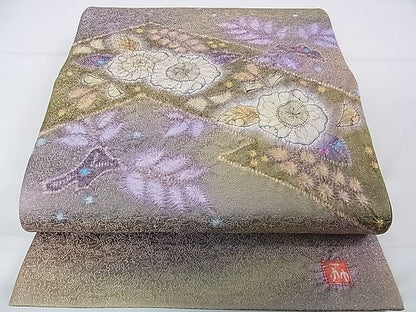 平和屋本店■極上　二代目　久保田一竹　幻の辻が花　太鼓柄袋帯　金通し地　逸品　未使用　DZAA1348kh4 - 平和屋