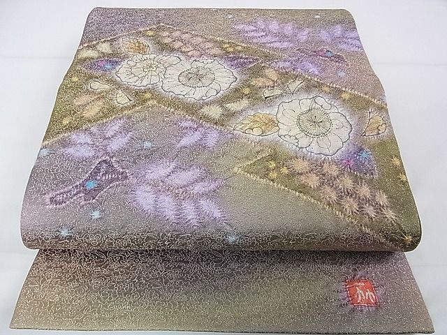 平和屋本店■極上　二代目　久保田一竹　幻の辻が花　太鼓柄袋帯　金通し地　逸品　未使用　DZAA1348kh4 - 平和屋