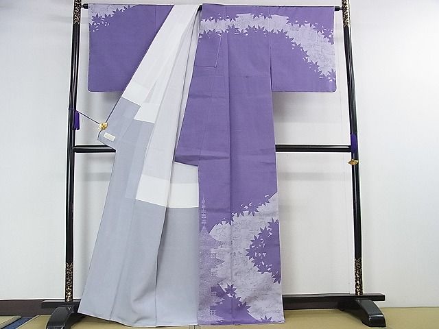 平和屋本店■極上　手彫木版染　佐伯武晴　訪問着　紬地　鳥獣戯画　やまと金ラベル　逸品　未使用　DZAA1447kh4 - 平和屋