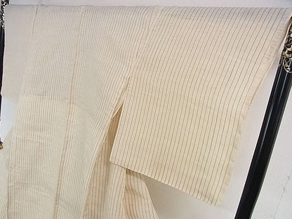 平和屋本店■希少　夏物　沖縄県無形文化財指定 本場八重山上布 麻　草木染　手織　間道　証紙付き　逸品　未使用　DZAA1463kh4 - 平和屋