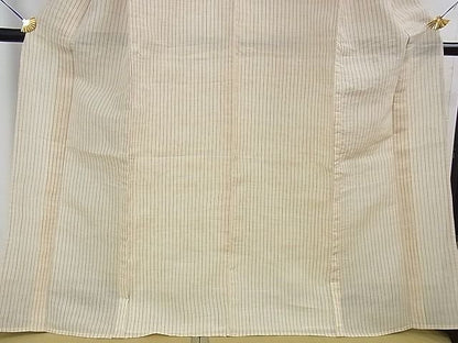 平和屋本店■希少　夏物　沖縄県無形文化財指定 本場八重山上布 麻　草木染　手織　間道　証紙付き　逸品　未使用　DZAA1463kh4 - 平和屋