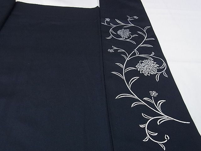 平和屋本店■極上 金彩友禅 卓越技能者・名工・和田光正監修 京金彩 華陽　訪問着　花唐草文　濃紺地　暈し染め　銀彩　逸品　DZAA1471kh4 - 平和屋