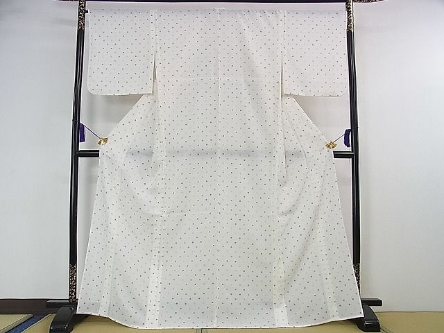 平和屋本店■極上　夏物　撫松庵　小紋・浴衣兼用　セオアルファ　紅梅織　ドット　洗える着物　逸品　DZAA1494kh4 - 平和屋