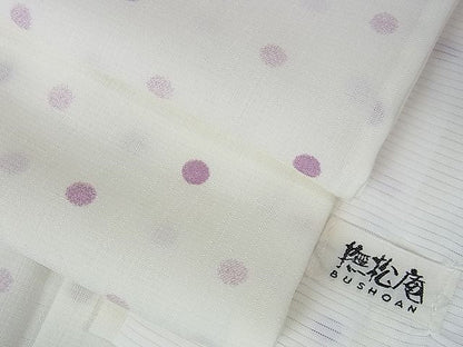 平和屋本店■極上　夏物　撫松庵　小紋・浴衣兼用　セオアルファ　紅梅織　ドット　洗える着物　逸品　DZAA1494kh4 - 平和屋