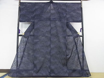 平和屋本店■極上　夏物　小紋　唐草紋紗　暈し染め　逸品　DZAA1495kh4 - 平和屋