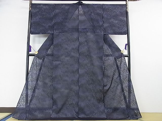 平和屋本店■極上　夏物　小紋　唐草紋紗　暈し染め　逸品　DZAA1495kh4 - 平和屋