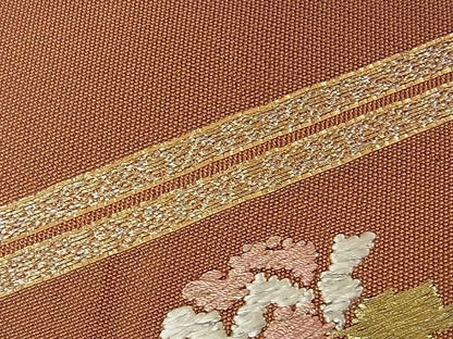 平和屋本店■極上　龍村平蔵製　本袋帯　大鶏頭錦　金糸　逸品　DZAA1527kh4 - 平和屋