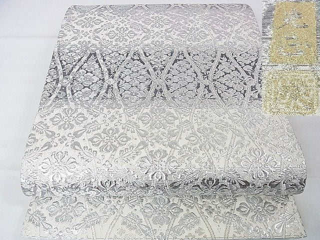 平和屋本店■極上　金彩友禅　卓越技能者・名工・和田光正　六通柄袋帯　花菱立枠　銀彩　逸品　未使用　DZAA1541kh4 - 平和屋