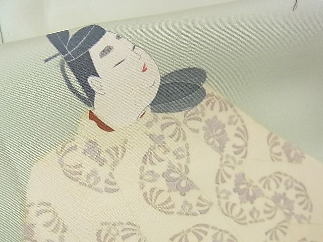 平和屋本店■極上　加賀友禅の巨匠　初代　由水十久　訪問着　平安人物　松　若芽色地　逸品　DZAA1565kh4 - 平和屋