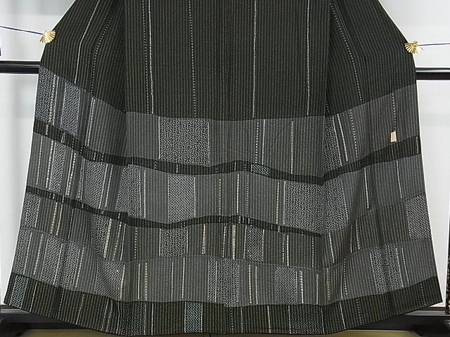 平和屋本店■極上　十日町 名門青柳高級ブランド　大喜百花　訪問着　雨縞　金糸　やまと金ラベル　逸品　DZAA1586kh4 - 平和屋