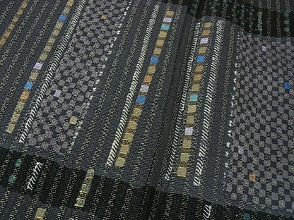 平和屋本店■極上　十日町 名門青柳高級ブランド　大喜百花　訪問着　雨縞　金糸　やまと金ラベル　逸品　DZAA1586kh4 - 平和屋