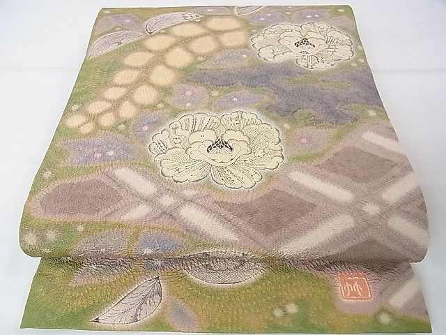 平和屋本店■極上　初代　久保田一竹　幻の辻が花　太鼓柄袋帯　絞り　風趣　共箱・色紙付き　逸品　DZAA1644kh4 - 平和屋