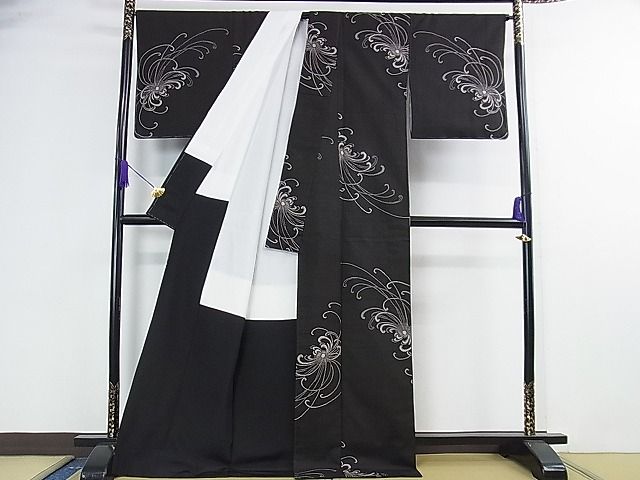 平和屋本店■極上　本場大島紬　伝統工芸泥染　地空　加納別誂え　田中絹織物　乱菊　証紙付き　逸品　DZAA1649kh4 - 平和屋