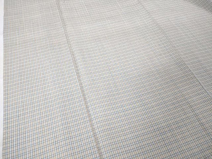 平和屋本店■極上　結城紬　結城ちぢみ　単衣　今幡部　小倉太々　格子　証紙付き　逸品　未使用　DZAA1765kh4 - 平和屋