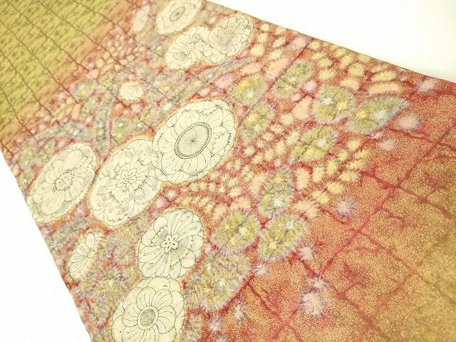 平和屋本店■極上　初代　久保田一竹　幻の辻が花　太鼓柄袋帯　金通し地　逸品　DZAA1793kh4 - 平和屋