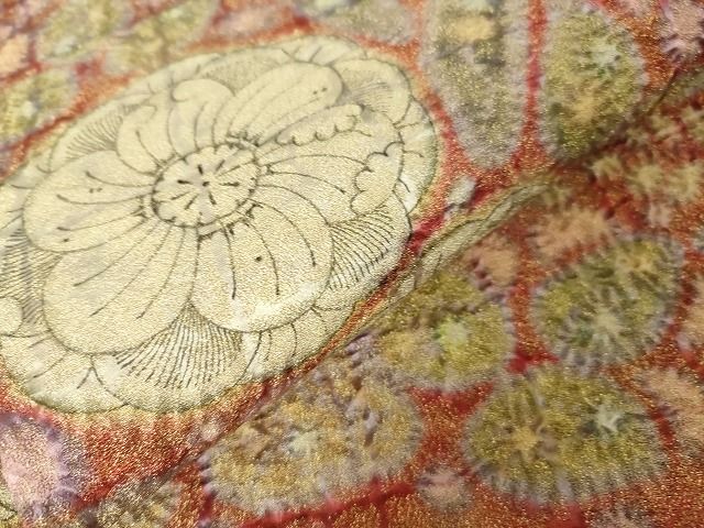 平和屋本店■極上　初代　久保田一竹　幻の辻が花　太鼓柄袋帯　金通し地　逸品　DZAA1793kh4 - 平和屋