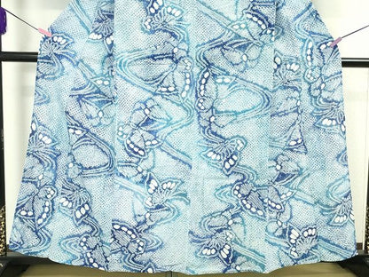 平和屋本店■極上　夏物　浴衣　有松鳴海絞り　流水舞蝶文　綿　逸品　DZAA1842kh4 - 平和屋