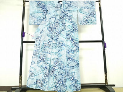 平和屋本店■極上　夏物　浴衣　有松鳴海絞り　流水舞蝶文　綿　逸品　DZAA1842kh4 - 平和屋
