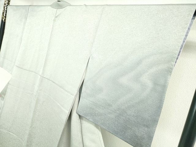 平和屋本店■極上　二代目　久保田一竹　幻の辻が花　訪問着　絞り　暈し染め　銀通し地　反端付き　逸品　DZAA1853kh4 - 平和屋