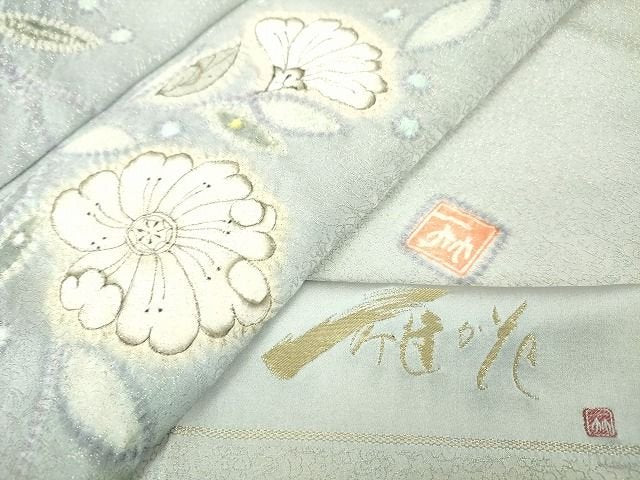 平和屋本店■極上　二代目　久保田一竹　幻の辻が花　訪問着　絞り　暈し染め　銀通し地　反端付き　逸品　DZAA1853kh4 - 平和屋