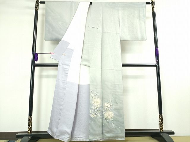 平和屋本店■極上　二代目　久保田一竹　幻の辻が花　訪問着　絞り　暈し染め　銀通し地　反端付き　逸品　DZAA1853kh4 - 平和屋