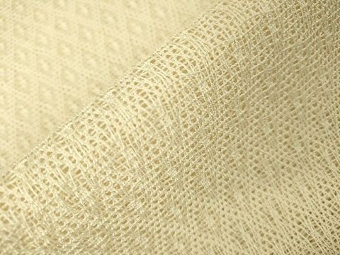 平和屋本店■最高級 夏物 人間国宝 北村武資 羅 八寸名古屋帯 三彩亀甲 小大丸　薄卵色地　色紙・たとう紙付き　逸品　未使用　DZAA1870kh4 - 平和屋