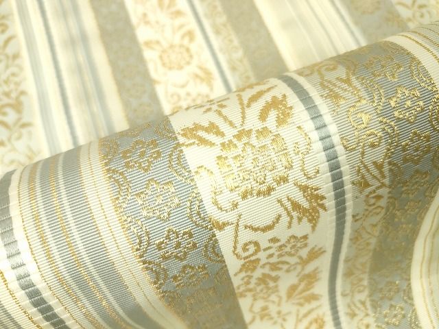 平和屋本店■極上　本場筑前博多織　草木染　手織工房　染匠：小森久　全通柄袋帯　如水間道　金糸　証紙付き　逸品　DZAA1883kh4 - 平和屋
