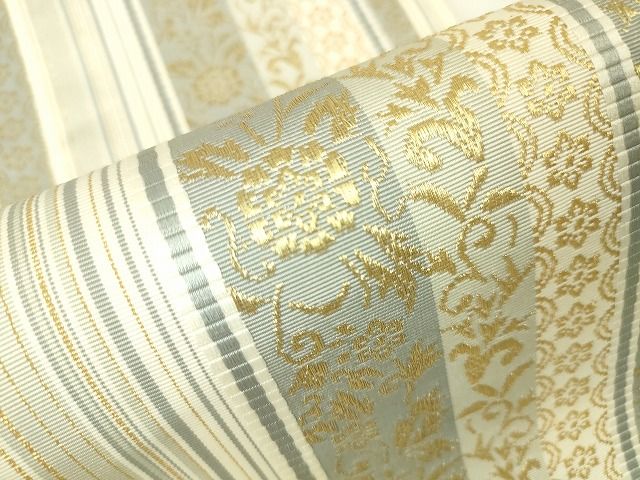 平和屋本店■極上　本場筑前博多織　草木染　手織工房　染匠：小森久　全通柄袋帯　如水間道　金糸　証紙付き　逸品　DZAA1883kh4 - 平和屋