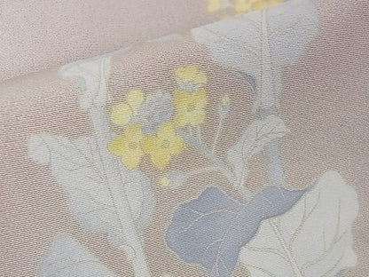 平和屋本店■極上 加賀友禅の巨匠 初代 由水十久 訪問着 菜の花 舞蝶 梅鼠色地 逸品 DZAA1935kh4 - 平和屋
