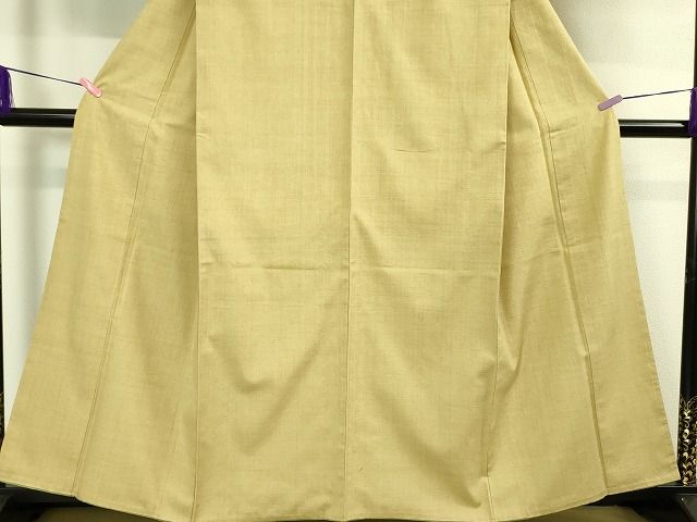 平和屋本店■極上　本場結城紬　重要無形文化財　色無地　枯色　証紙・鑑定証付き　逸品　DZAA1947kh4 - 平和屋