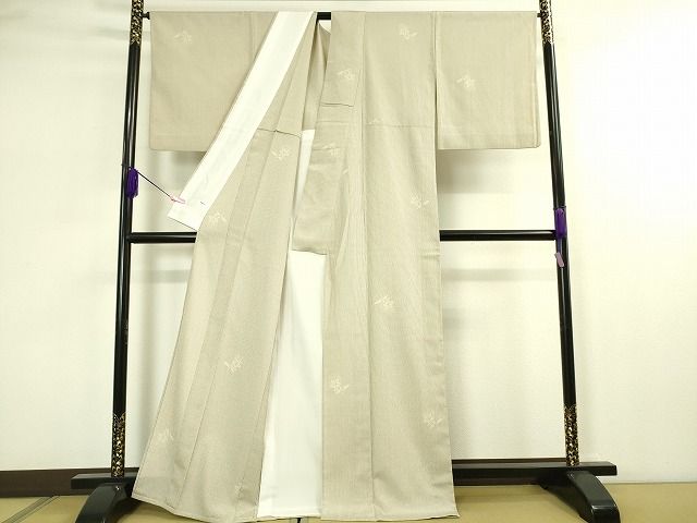 平和屋本店■極上　本塩沢　単衣　草花文　白新染織　証紙付き　逸品　DZAA1951kh4 - 平和屋