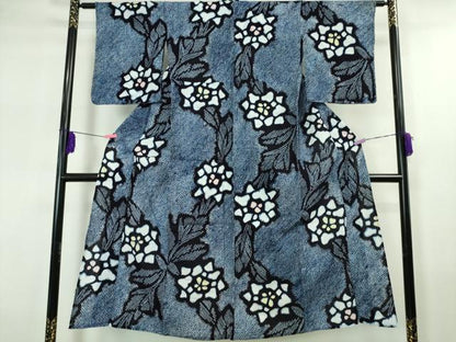 平和屋本店■極上　夏物　浴衣　有松鳴海絞り　草花文　綿　逸品　DZAA20004kh5