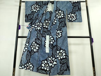 平和屋本店■極上　夏物　浴衣　有松鳴海絞り　草花文　綿　逸品　DZAA20004kh5