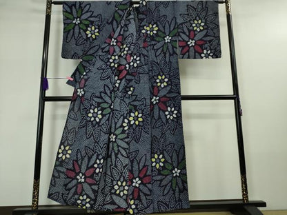 平和屋本店■極上　夏物　浴衣　有松鳴海絞り　花尽くし　綿　逸品　DZAA20030kh5
