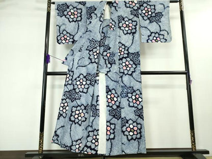 平和屋本店■極上　夏物　浴衣　有松鳴海絞り　草花文　綿　逸品　DZAA20038kh5