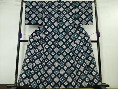 平和屋本店■極上　夏物　浴衣　有松鳴海絞り　菱文　綿　逸品　DZAA20055kh5