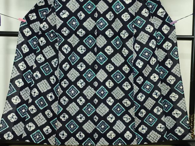 平和屋本店■極上　夏物　浴衣　有松鳴海絞り　菱文　綿　逸品　DZAA20055kh5