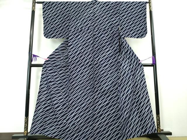平和屋本店■極上　夏物　浴衣　有松鳴海絞り　よろけ縞　立涌　綿　逸品　DZAA20076kh5