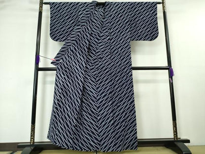 平和屋本店■極上　夏物　浴衣　有松鳴海絞り　よろけ縞　立涌　綿　逸品　DZAA20076kh5