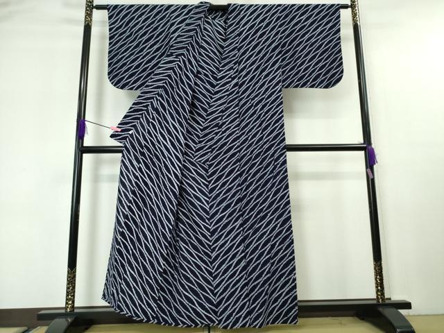 平和屋本店■極上　夏物　浴衣　有松鳴海絞り　よろけ縞　立涌　綿　逸品　DZAA20076kh5