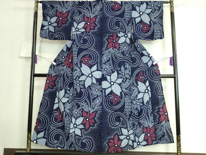 平和屋本店■極上　夏物　浴衣　有松鳴海絞り　花唐草　綿　逸品　DZAA20100kh5