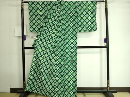平和屋本店■極上　夏物　浴衣　有松鳴海絞り　菱文　綿　逸品　DZAA20119kh5