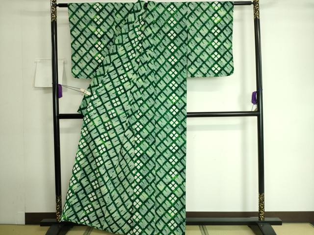 平和屋本店■極上　夏物　浴衣　有松鳴海絞り　菱文　綿　逸品　DZAA20119kh5